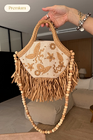 Thumbnail for Cream Raffia Cove Mini Bag