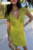 Thumbnail for Green Shell Mini Elodie Dress