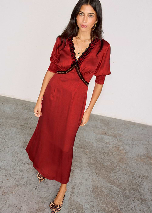 Deep Red Lace May Dress