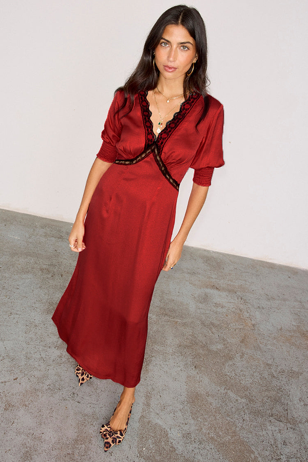 Deep Red Lace May Dress