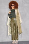 Khaki Vegan Leather Trouser