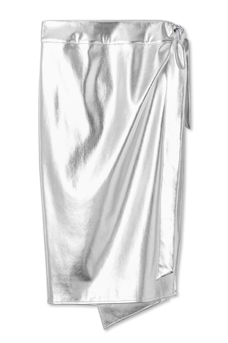 Silver Vegan Leather Jaspre Skirt