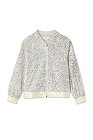 Thumbnail for Silver Sequin Bomber Jacket