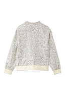 Thumbnail for Silver Sequin Bomber Jacket