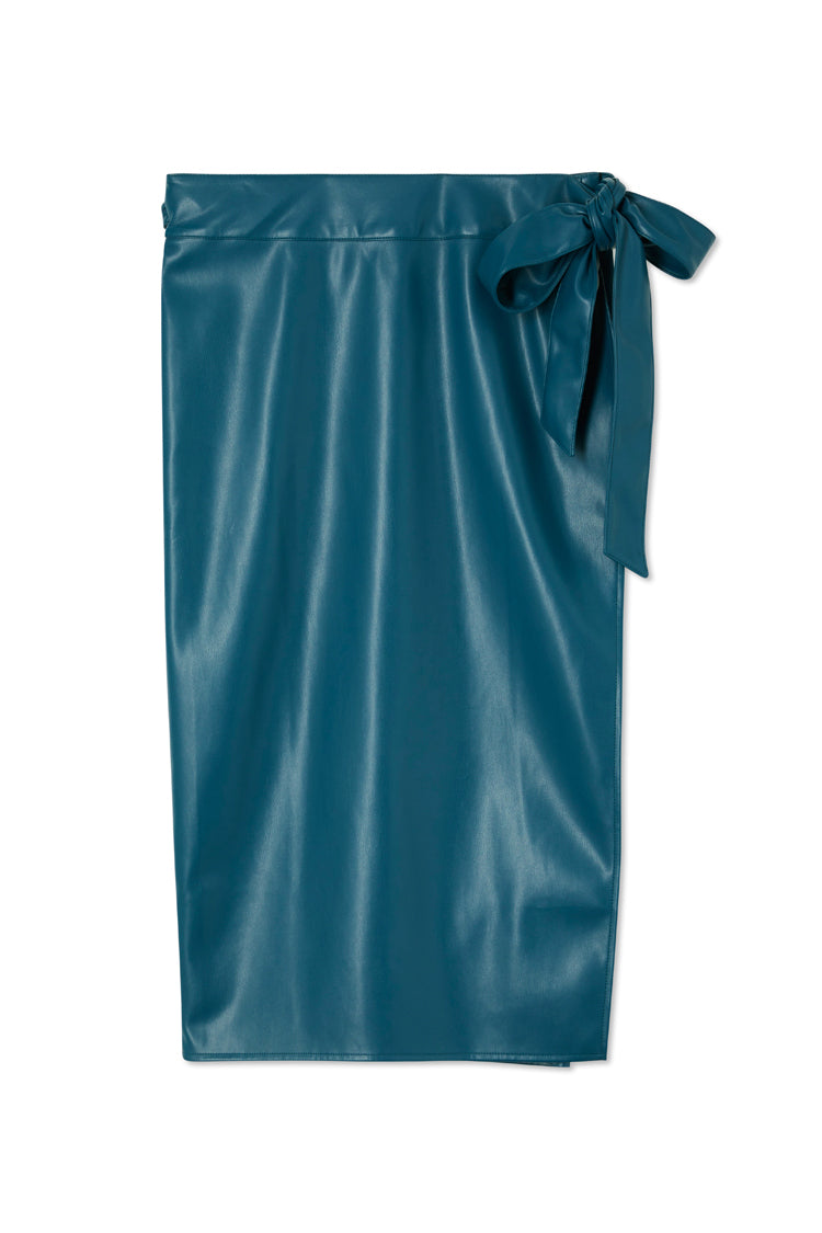 Teal Vegan Leather Jaspre Skirt