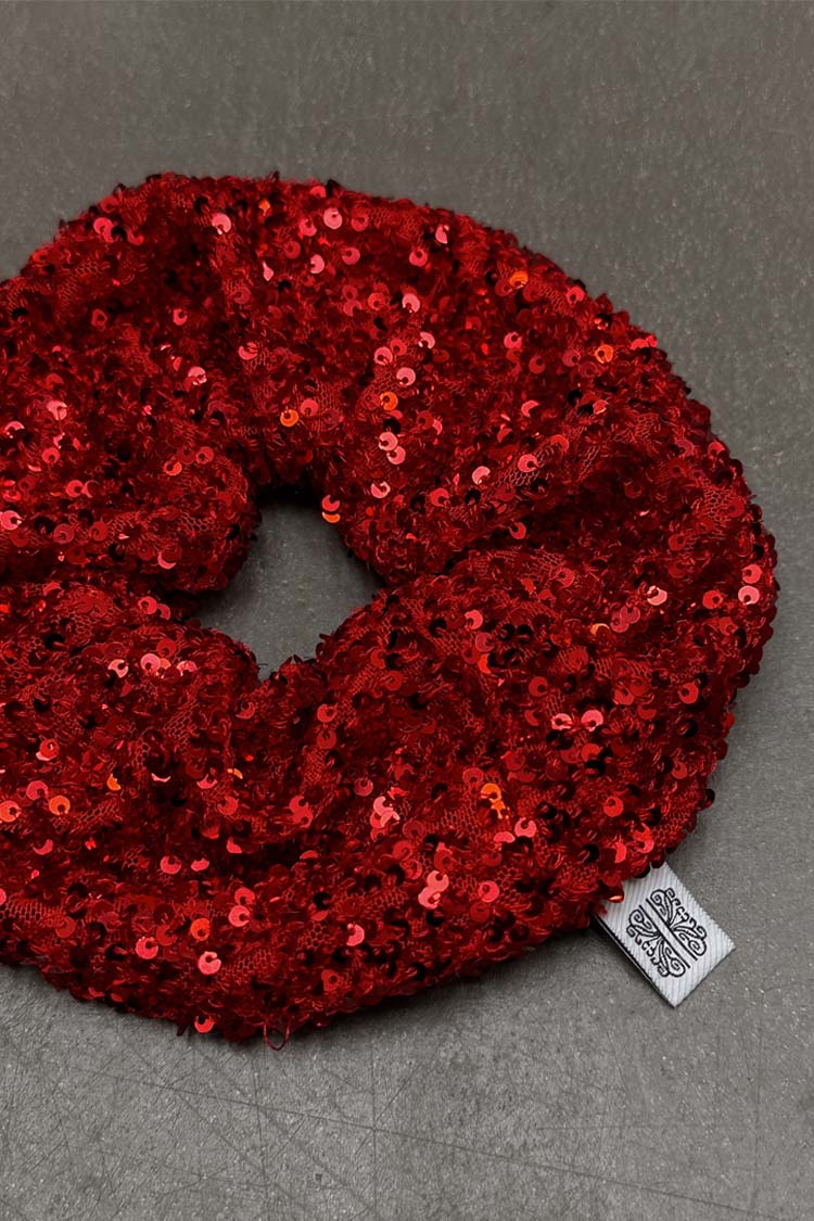 Red Sequin Scrunchie