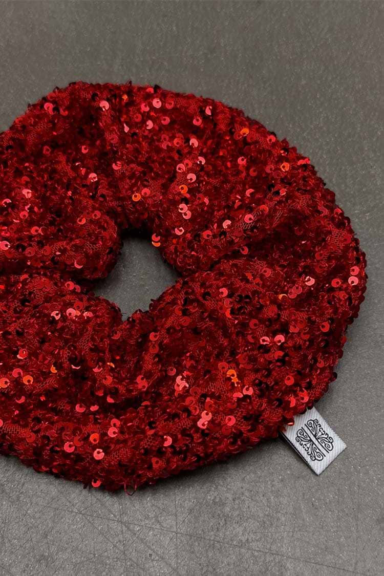 Red Tezza Red Sequin Scrunchie – Never Fully Dressed