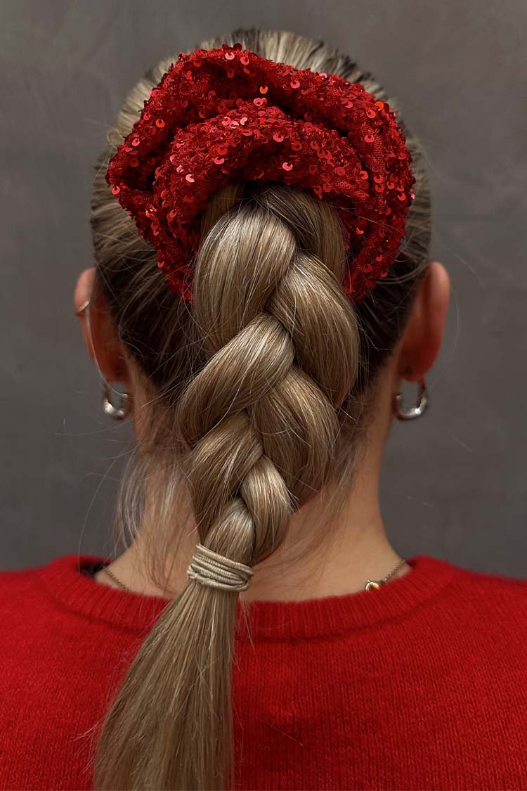 Red Sequin Scrunchie