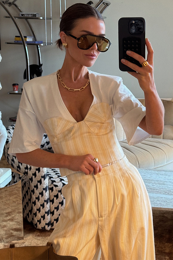 Butter Yellow Stripe Imogen Top