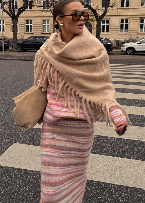 Multi Stripe Knit Skirt
