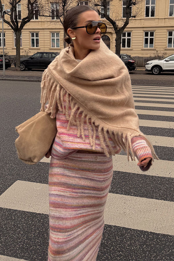 Multi Stripe Knit Skirt