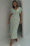 Blue Jacquard Tilda Maxi Dress