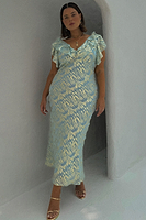 Thumbnail for Blue Jacquard Tilda Maxi Dress