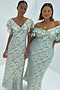 Blue Jacquard Tilda Maxi Dress