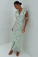 Thumbnail for Blue Jacquard Tilda Maxi Dress