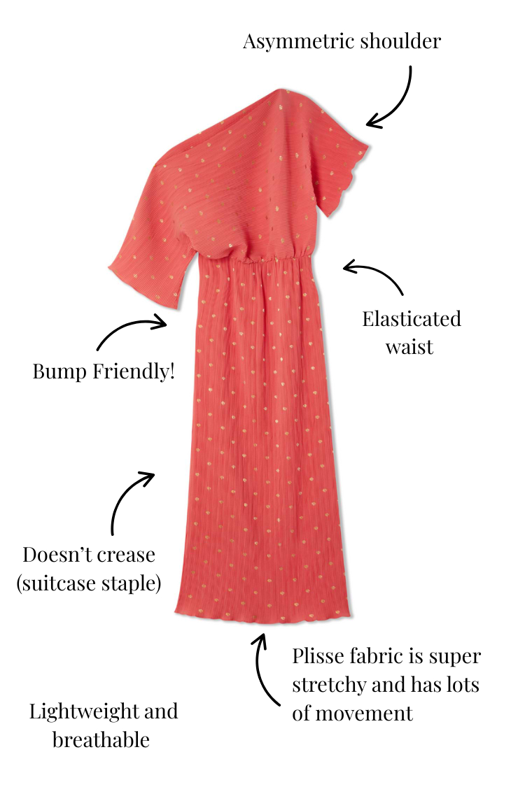 Coral Plisse Tilly Dress