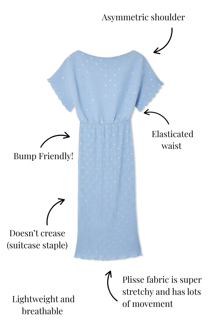 Ice Blue Plisse Tilly Dress