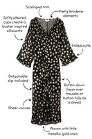 Thumbnail for Black Star Jacquard Isabella Dress Petite