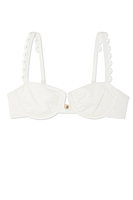 Thumbnail for Broderie White Bikini Top