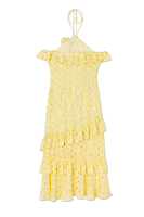 Thumbnail for Yellow Floral Lulu Dress with Detachable Rose