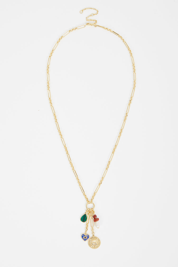 Gold Plated Balearic Sun Cluster Necklace