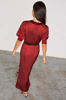 Thumbnail for caption_Model wears Deep Red Lace May Dress  in UK size 8/ US 4