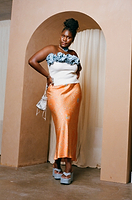 Thumbnail for Orange Sealife Portrait Skirt