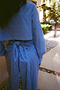 Blue Stripe Tie Back Shirt