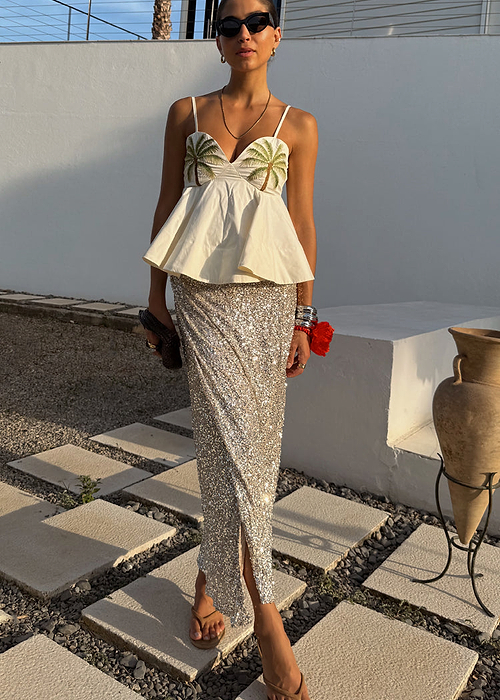 Sequin Maxi Wrap Jaspre Skirt