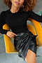 Black Vegan Leather Jaspre Skirt Petite