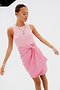 Pink Vegan Leather Mini Jaspre Skirt Petite