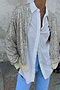 Silver Sequin Bomber Jacket