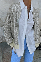 Thumbnail for model wearing Sequin Bomber
