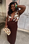 Chocolate Beaded Allegra Dress
