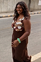 Chocolate Beaded Allegra Dress