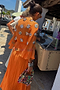 Apricot Embellished Ines Dress