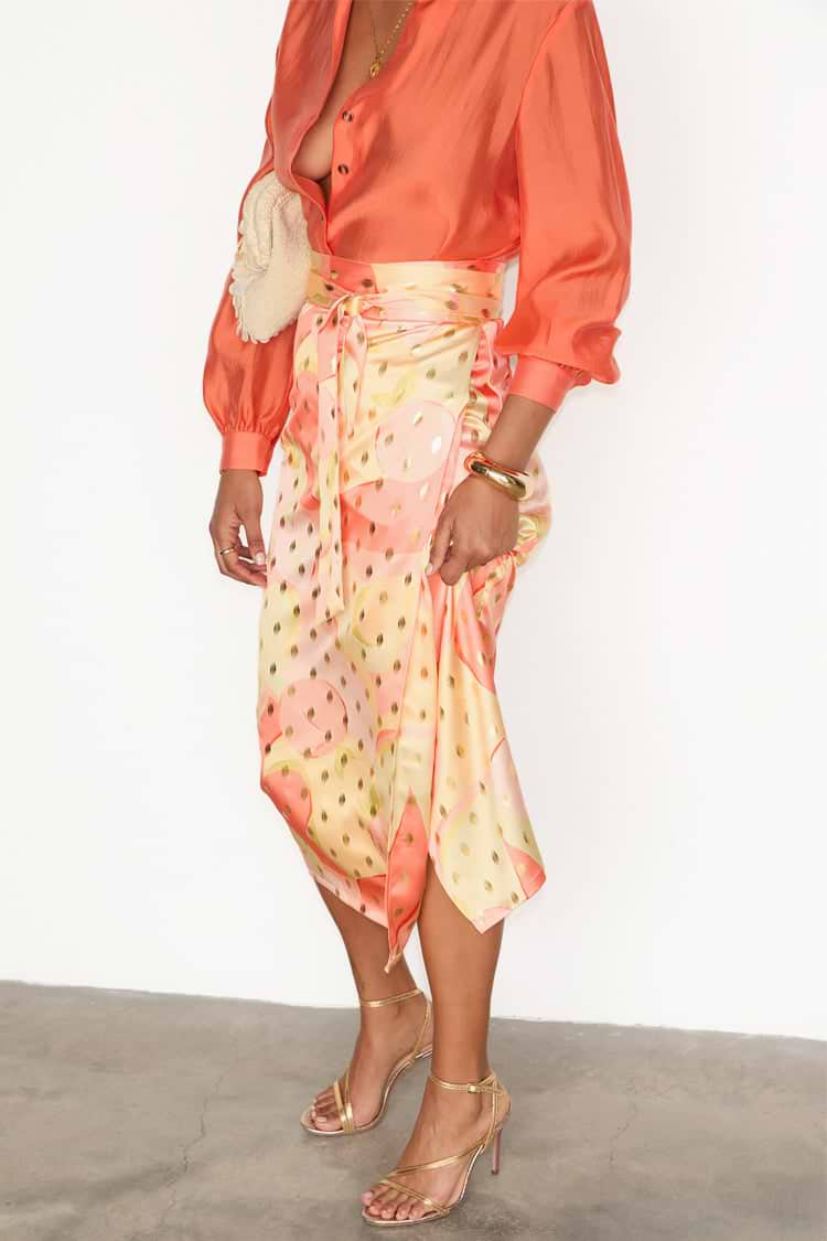 Apricot Jaspre Wrap Skirt