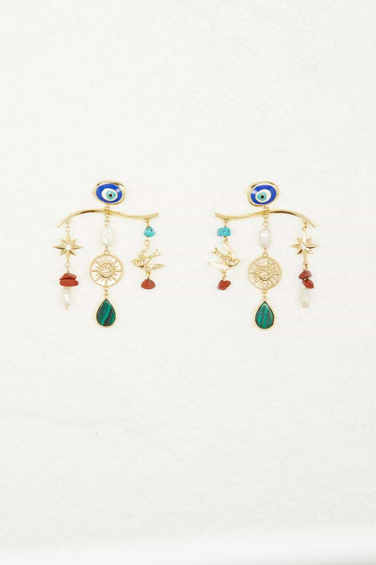 Gold Plated Balearic Charm Earring