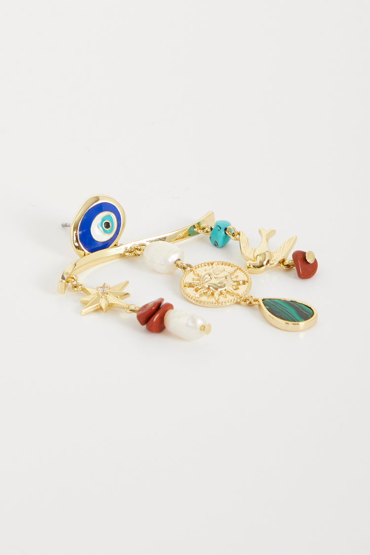 Gold Plated Balearic Charm Earring