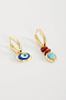 Gold Plated Balearic Turquoise Eye Earring