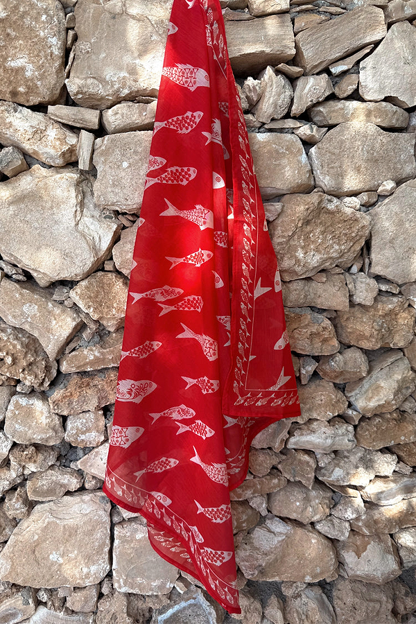 Red Marina Fish Bandana