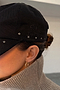Black Studded Denim Cap