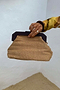 Brown Beaded Clutch Bag
