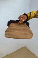 Thumbnail for Brown Beaded Clutch Bag
