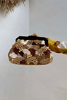 Thumbnail for Brown Beaded Clutch Bag