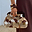Brown Beaded Clutch Bag
