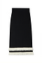 Black and Cream Fringe Straight Knit Skirt