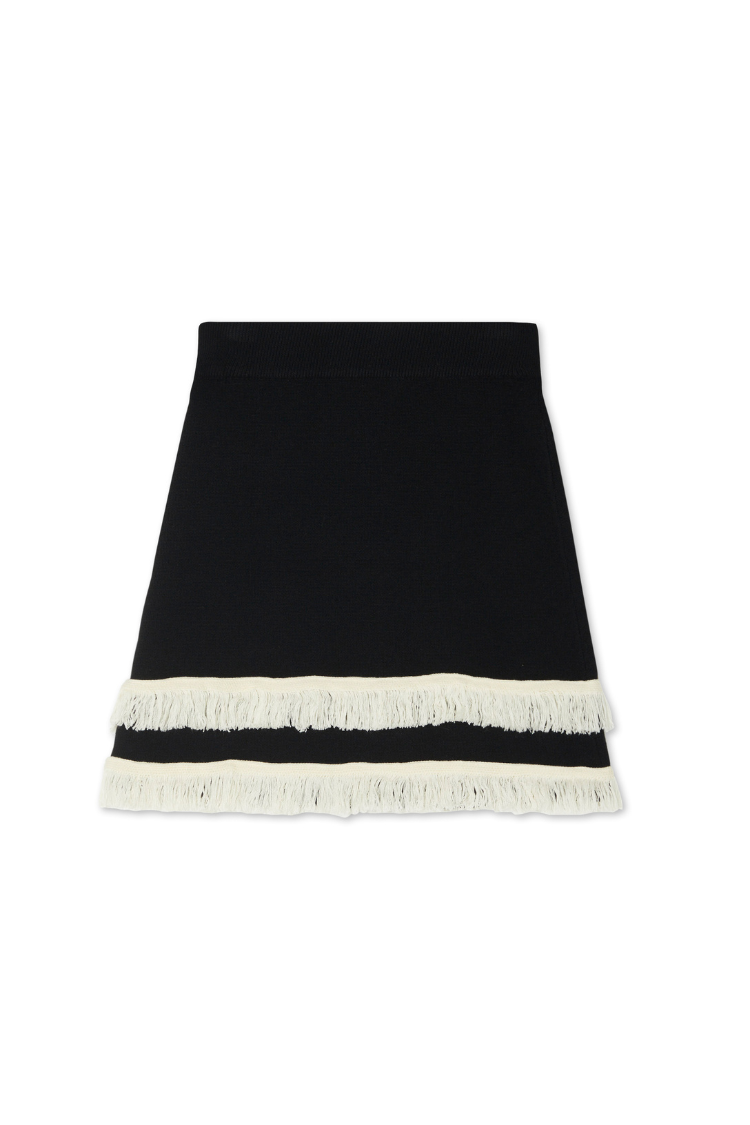 Black and Cream Fringe Jake Skirt