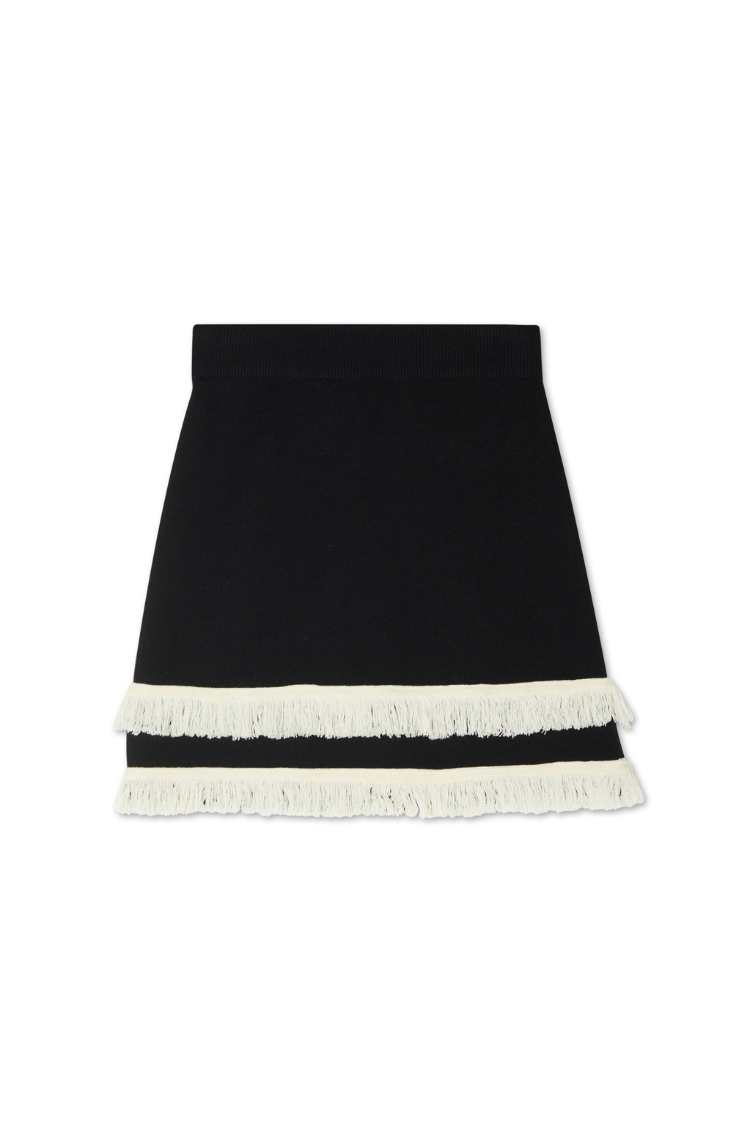 Black and Cream Fringe Jake Skirt