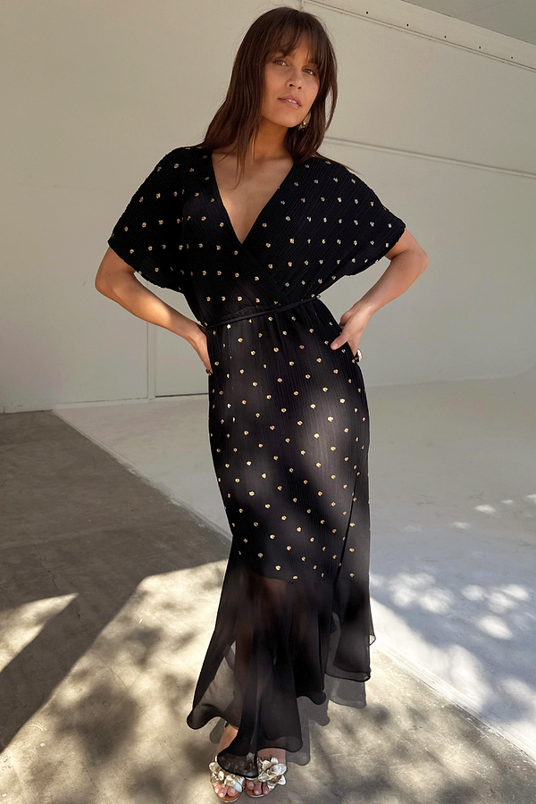 Black Plisse Fifi Dress